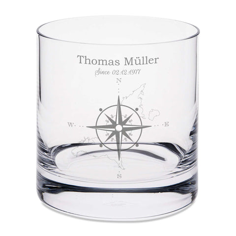 Leonardo Whiskyglas mit Gravur "Kompass"