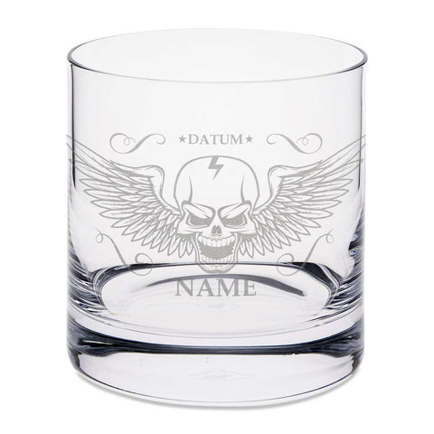 Leonardo Whiskyglas mit Gravur "Totenkopf"