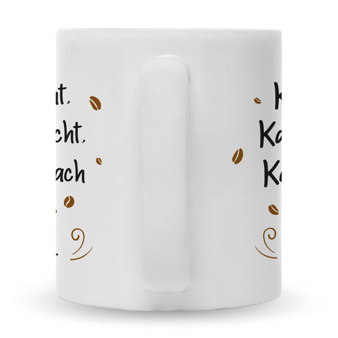 Bedruckte Tasse mit Spruch Kaffee redet nicht