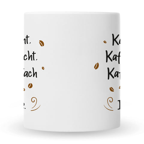 Bedruckte Tasse mit Spruch Kaffee redet nicht