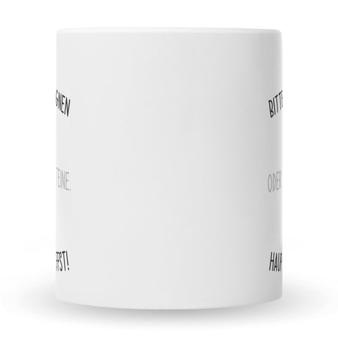 Bedruckte Tasse mit Spruch Herr lass Hirn regnen!