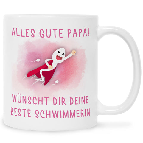 Bedruckte Tasse mit Spruch Bester Schwimmer