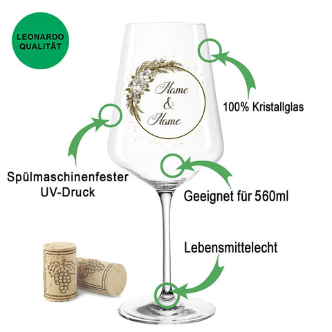 Leonardo Puccini Weingläser mit UV-Druck "Pampasgras" Design im Set