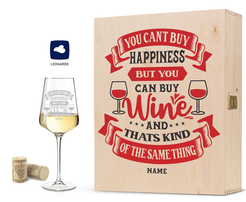 Leonardo Weinglas mit Gravur "You can't Buy happiness"
