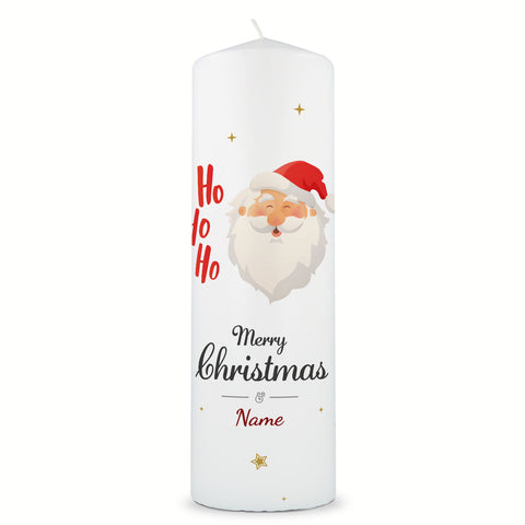 Große Kerze "Ho Ho Ho" bedruckt mit Namen zu Weihnachten