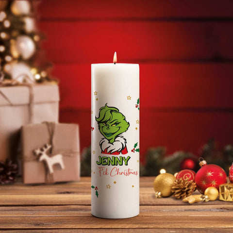 Große Kerze "Grinch" mit eigenem Namen