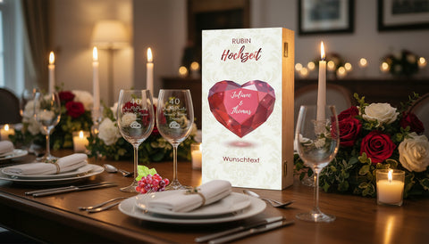 Leonardo Weingläser mit Gravur in romantischer Hochzeitsszene