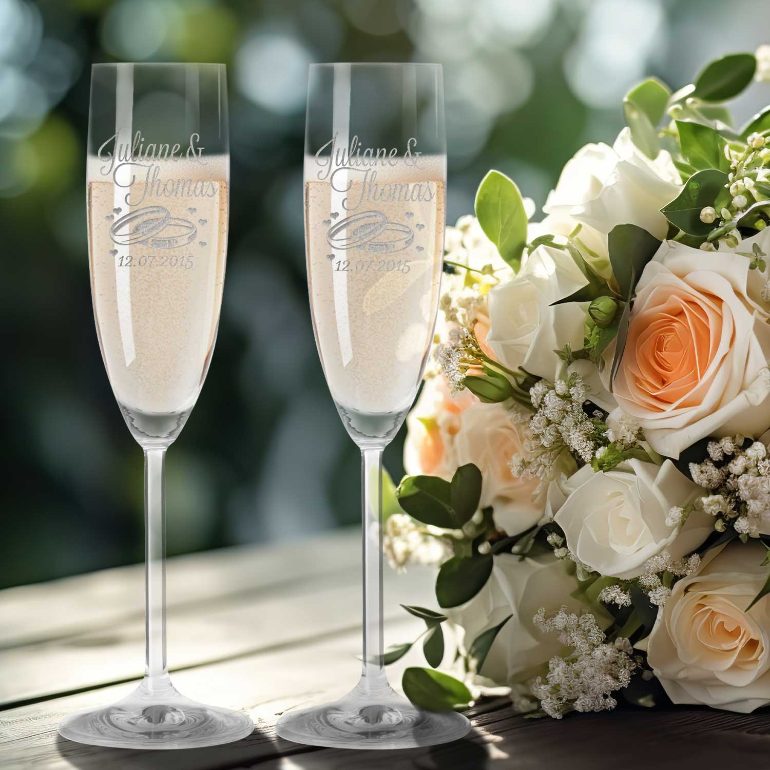 Gravierte Glaser Hochzeit