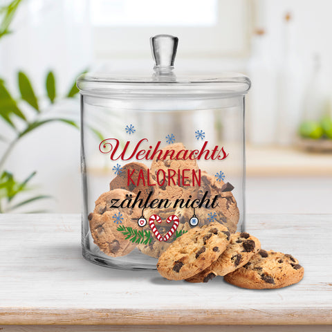 Leonardo Keksglas mit Motiv Weihnachts Kalorien zählen nicht