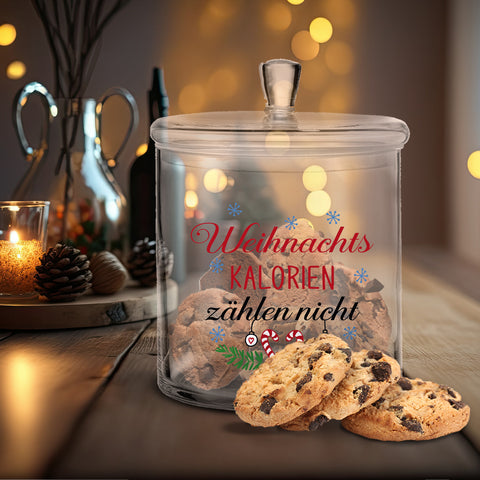 Leonardo Keksglas mit Motiv Weihnachts Kalorien zählen nicht