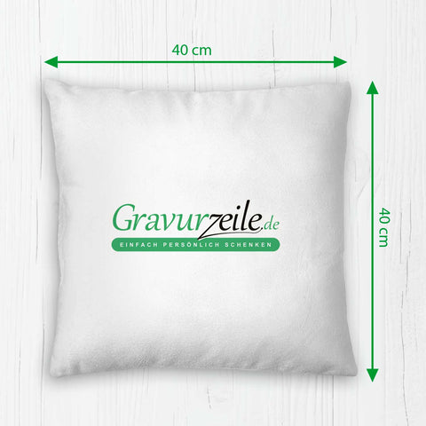 Bedrucktes Kissen mit Tiermotiv und Initiale - Personalisiert mit Name und Datum