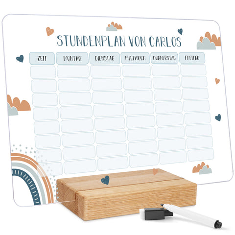 Personalisierter Stundenplan - Regenbogen mit Namen