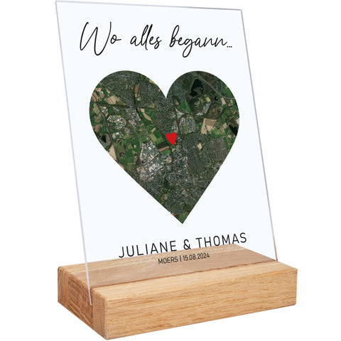 Personalisiertes Acrylglas mit dem Motiv "Wo alles begann"