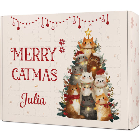 Personalisierter DIY Adventskalender mit Catmas Design zum selbst Befüllen