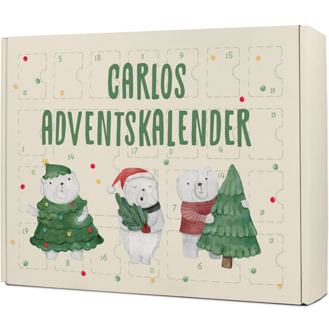 Personalisierter DIY Adventskalender mit Eisbären Design zum selbst Befüllen
