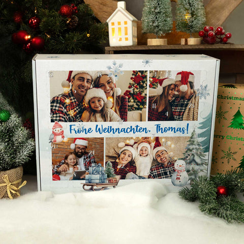 Personalisierter DIY Adventskalender mit 4 Fotos & Wunschtext zum selbst Befüllen