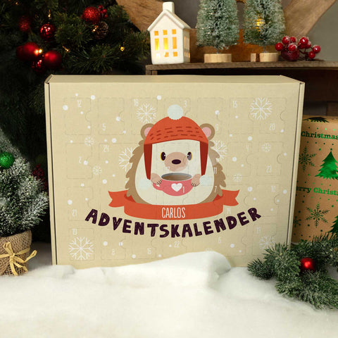 Personalisierter DIY Adventskalender mit Weihnachtstiere Design zum selbst Befüllen