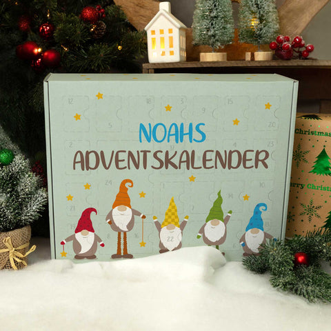 Personalisierter DIY Adventskalender mit Wichtel Design zum selbst Befüllen