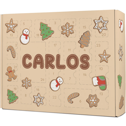 Personalisierter DIY Adventskalender mit Lebkuchen Design zum selbst Befüllen
