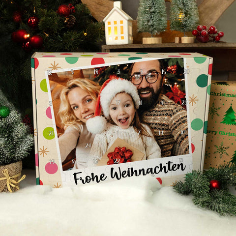 Personalisierter DIY Adventskalender mit Retro Foto Design zum selbst Befüllen