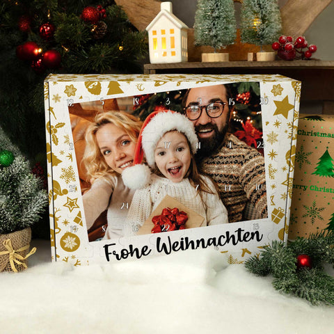 Personalisierter DIY Adventskalender mit Retro Foto Design zum selbst Befüllen