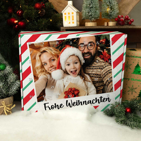 Personalisierter DIY Adventskalender mit Retro Foto Design zum selbst Befüllen