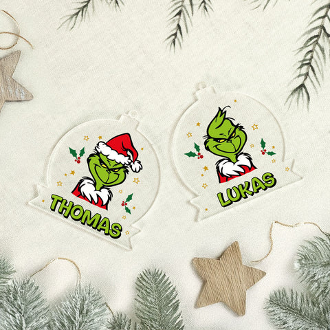 Christbaumschmuck aus Acryl - Grinch - Weihnachtsanhänger
