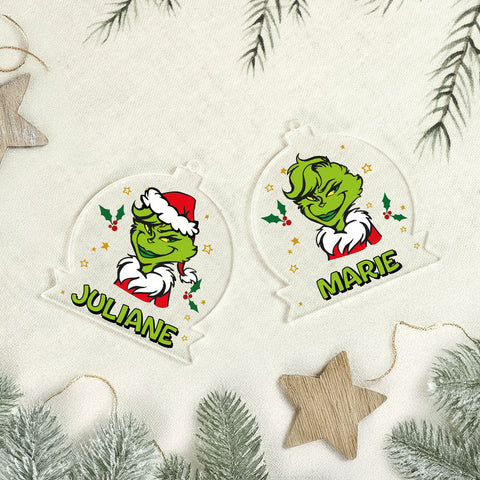 Christbaumschmuck aus Acryl - Grinch - Weihnachtsanhänger