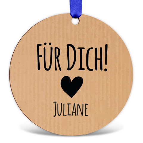 Geschenkanhänger aus Holz - Für dich - Personalisiert mit Namen