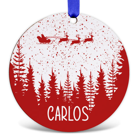 Christbaumschmuck aus Holz - Weihnachtswald - Weihnachtsanhänger mit Namen