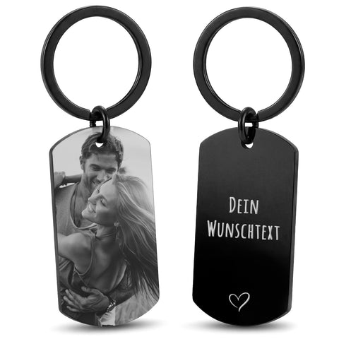 Metall Dog Tag mit Gravur - Dein Foto & Wunschtext