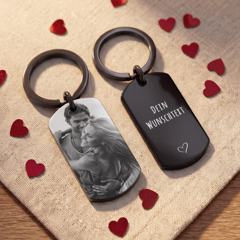 Metall Dog Tag mit Gravur - Dein Foto & Wunschtext