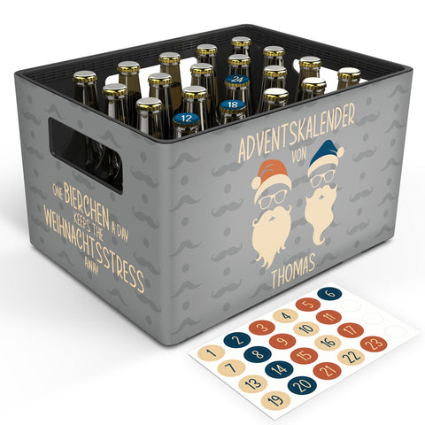 DIY Bierkasten Banderole mit 24 Deckelaufklebern - Cool Santa