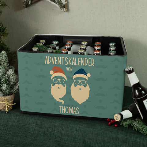 DIY Bierkasten Banderole mit 24 Deckelaufklebern - Cool Santa