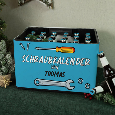 DIY Bierkasten Banderole mit 24 Deckelaufklebern - Schraubkalender