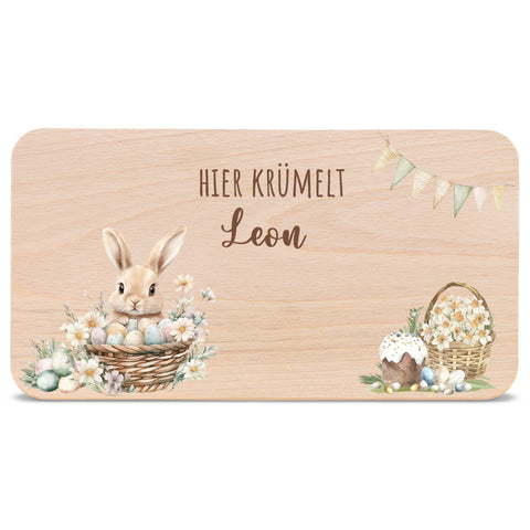 Frühstücksbrettchen mit Druck & Name zu Ostern