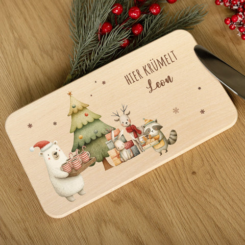 Frühstücksbrettchen zu Weihnachten - Festvorbereitung - personalisiert mit Name