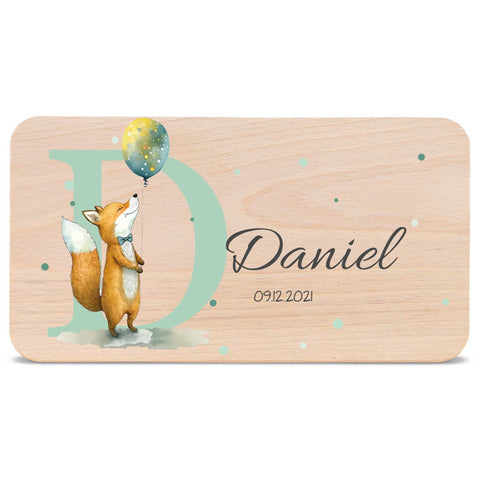 Frühstücksbrettchen mit Druckmotiv & Name - Initial