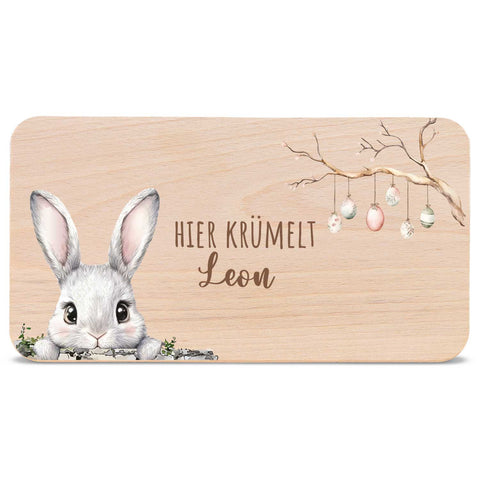 Frühstücksbrettchen mit Druck & Name zu Ostern