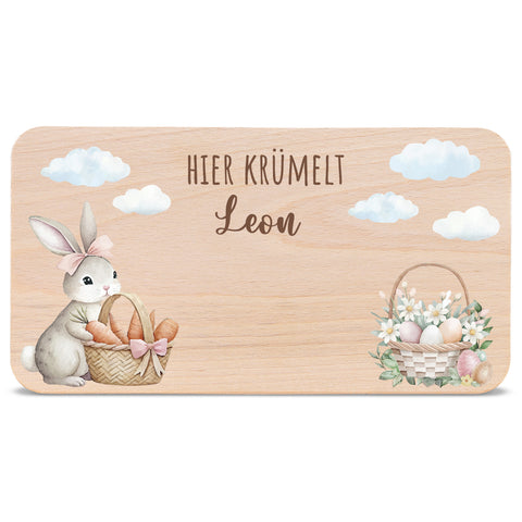 Frühstücksbrettchen mit Druck & Name zu Ostern