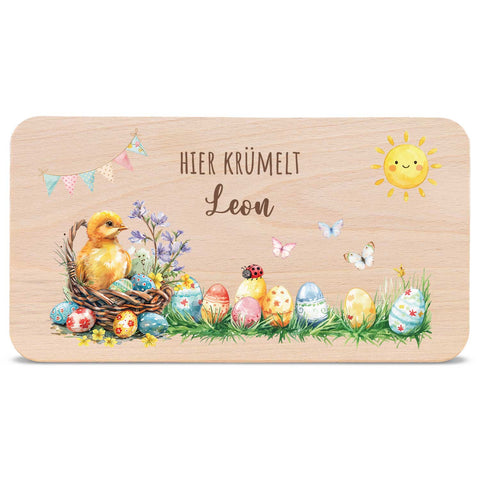 Frühstücksbrettchen mit Druck & Name zu Ostern