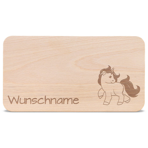 Frühstücksbrettchen für Kinder im " Einhorn" Design mit Wunschname