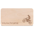 Frühstücksbrettchen für Kinder im " Motorrad" Design mit Wunschname