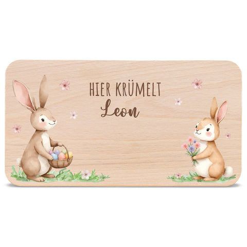 Frühstücksbrettchen mit Druck & Name zu Ostern