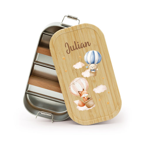 Brotdose mit Deckel für Kinder mit UV-Druck im "Ballon" Design