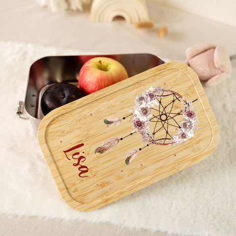 Brotdose mit Deckel für Kinder mit UV-Druck im "Traumfänger" Design