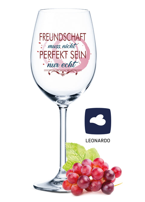 Leonardo Weinglas mit Gravur "Freundschaft muss nicht perfekt sein"
