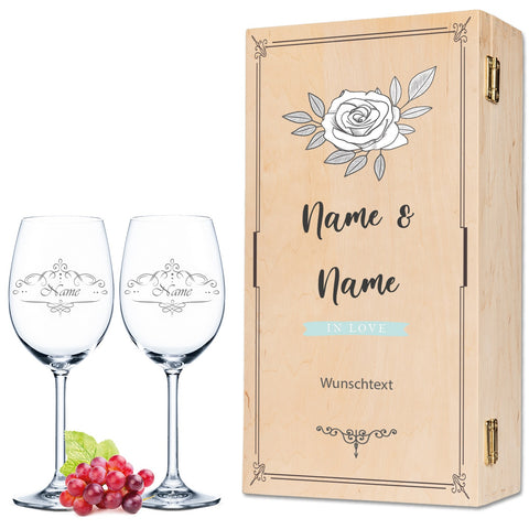 Stölzle Lausitz Weingläser "Vintage Weinranke" mit Namen im Set