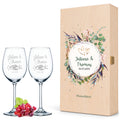 Stölzle Lausitz Weingläser mit Gravur als Set - "Flower Wedding"
