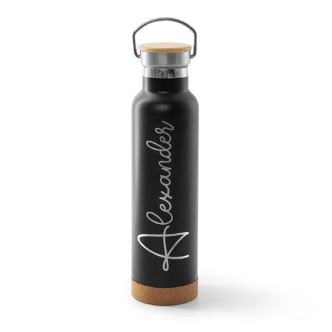 Gravierte Trinkflasche aus Edelstahl - Wunschname